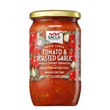 Load image into Gallery viewer, Sacla Whole Cherry Tomatoes And Roasted Garlic Pasta Sauce, 24 oz
