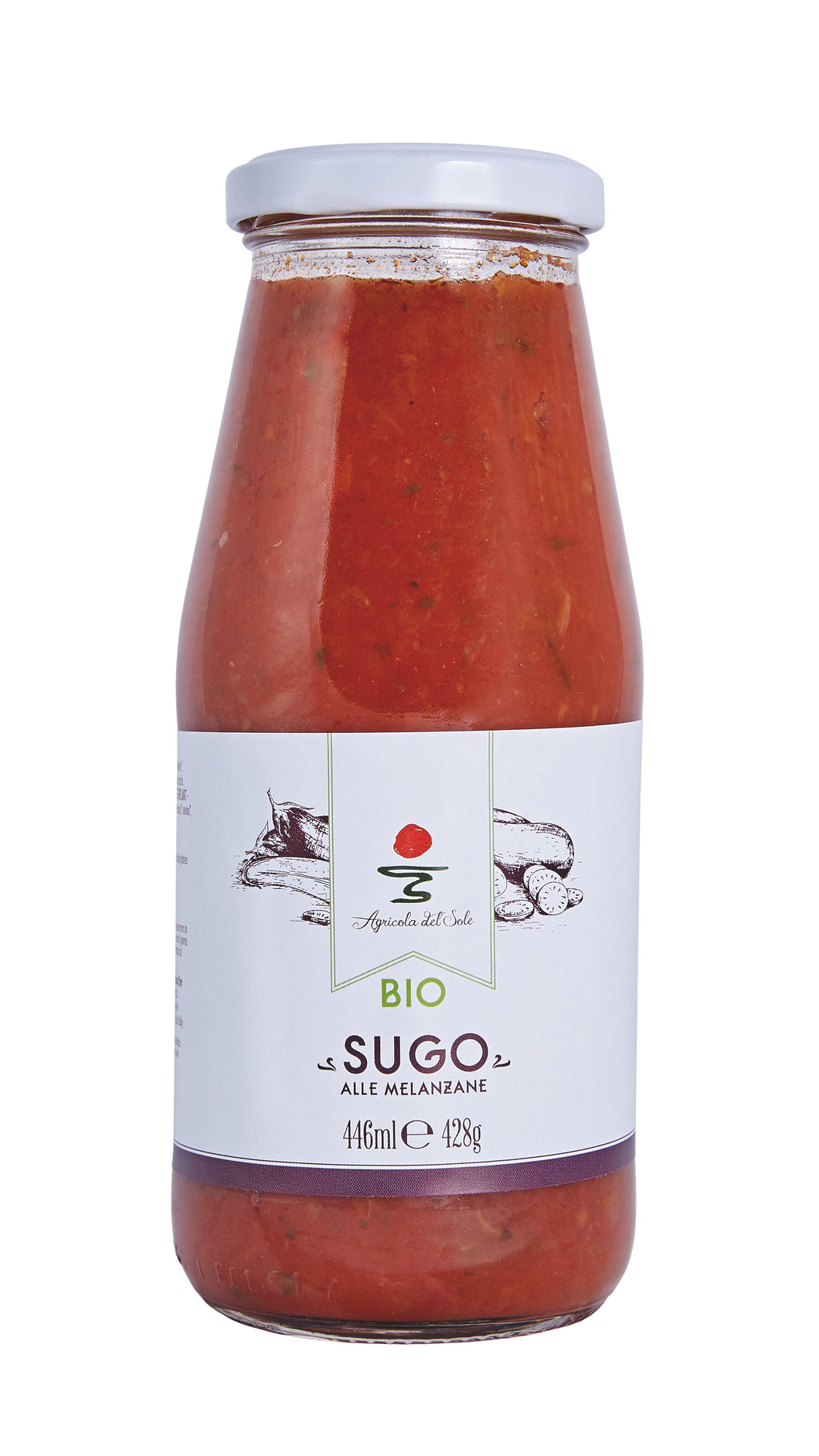 Organic Tomatoes Sauce with Eggplants by Agricola Del Sole, 428 grams