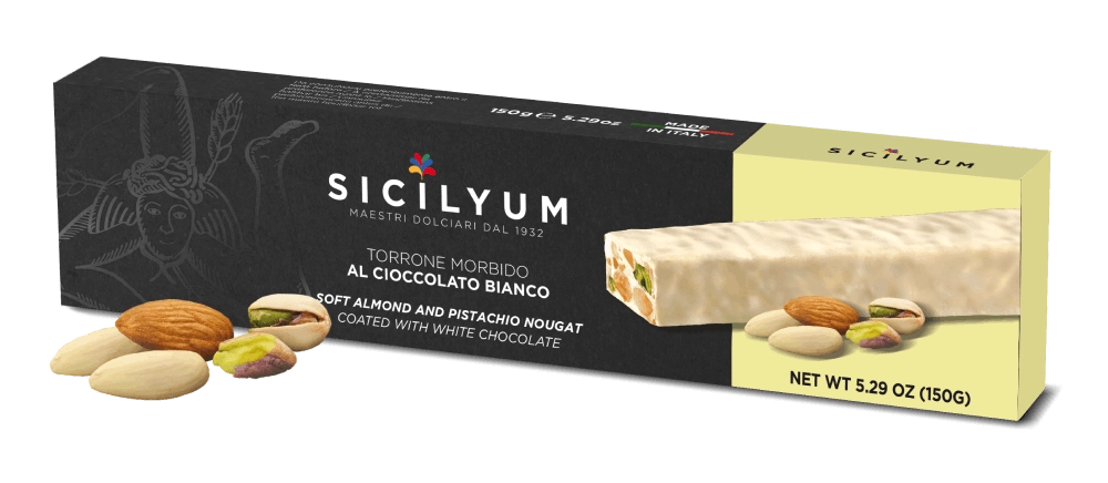 Sicilyum, Soft Nougat with white Chocolate , by Dais 5.29 oz