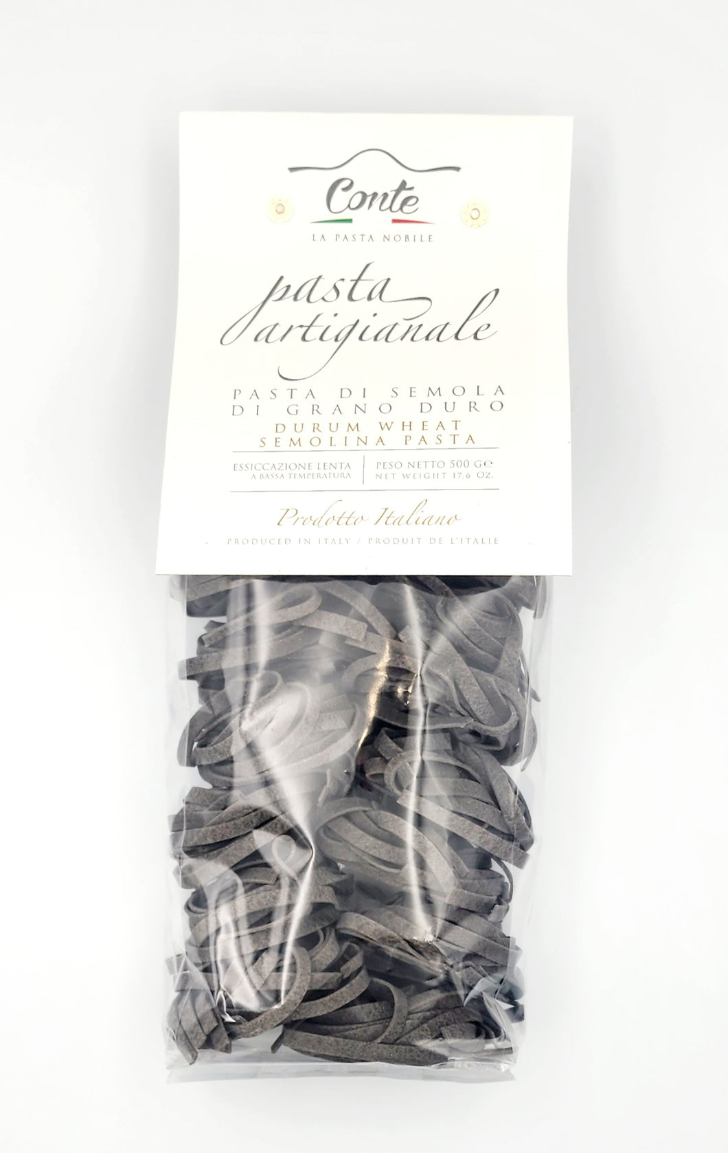 Pastificio Conte Artisanal Tagliatelle Squid Ink Pasta 100% Durum Wheat - 500gr