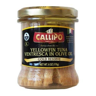 Callipo Yellowfin Tuna Ventresca in Olive Oil Glass Jar 6 oz
