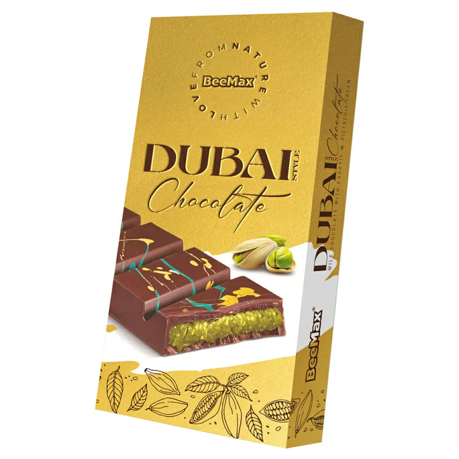 BeeMax Dubai Style Chocolate – Pistachio Cream Filled Bar 95g