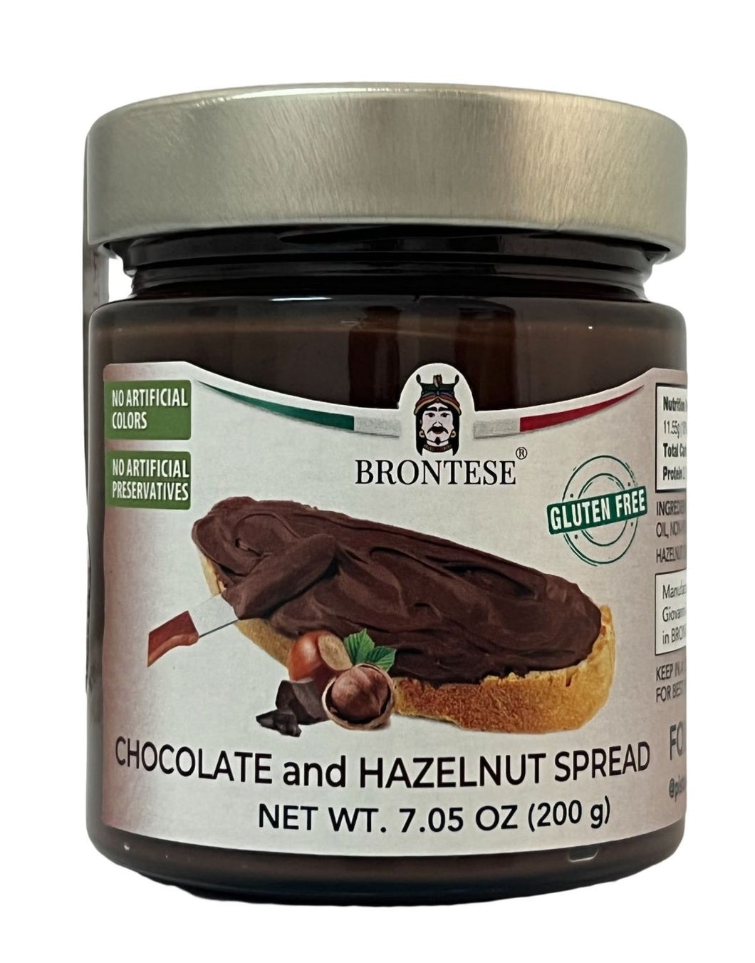 Chocolate and Halzenut Cream Spread, by Brontese 7.05 oz