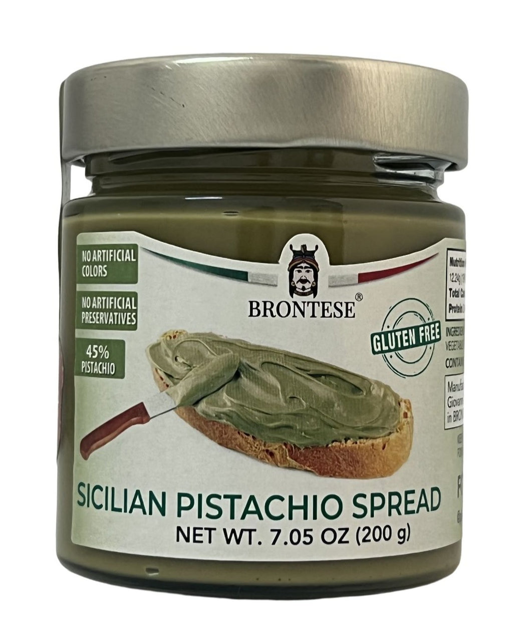 Sicilian Pistacchio Cream Spread, by Brontese 7.05 oz