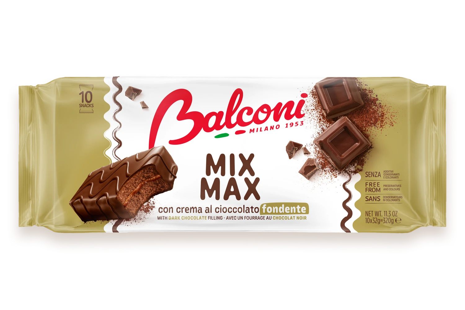 Balconi MixMax Dark Cocoa Cream Snaks - 10 count 320g
