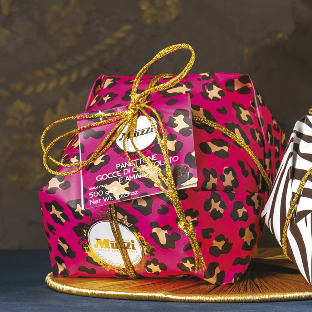 Muzzi Panettone Chocolate & Black Cherry Animalier 500 gr