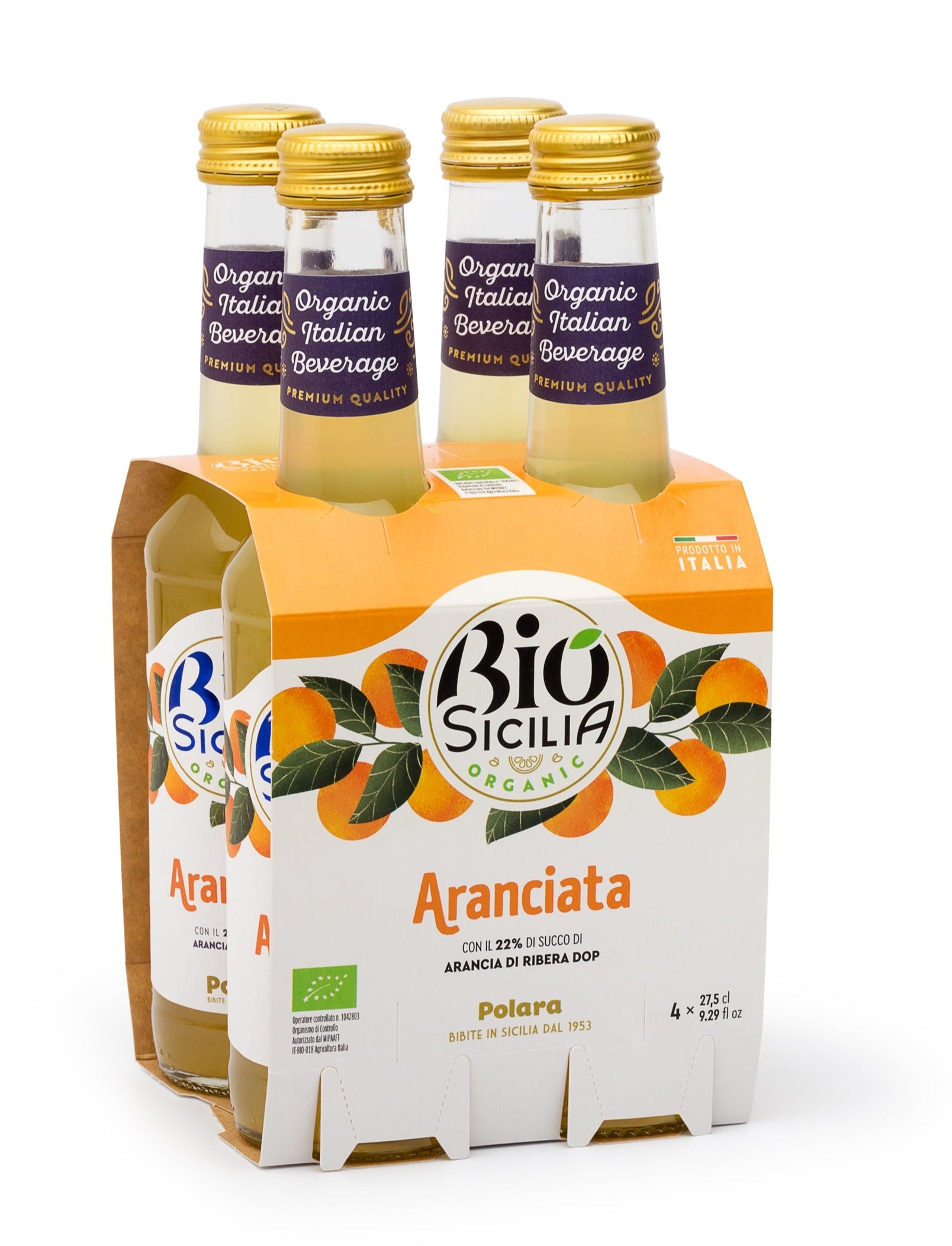 Organic Aranciata Glass Bio Sicilia 4/275ml
