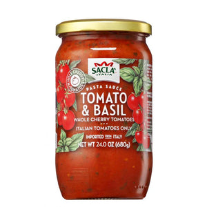 Sacla Whole Cherry Tomatoes and Basil Pasta Sauce, 24 oz