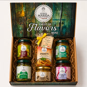 Nonna Marida Chest of Flavors Mini (Artichoke Pate, Green Olive Pate, Caramelized Onion, Mushroom Salad, Turnip Tops Pesto and Spaghetti Mix Seasoning)