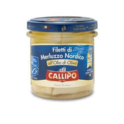 Callipo Baccala Cod Fillets in Olive Oil, 5.29 oz Jar