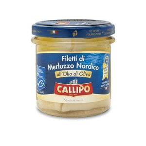 Callipo Baccala Cod Fillets in Olive Oil, 5.29 oz Jar