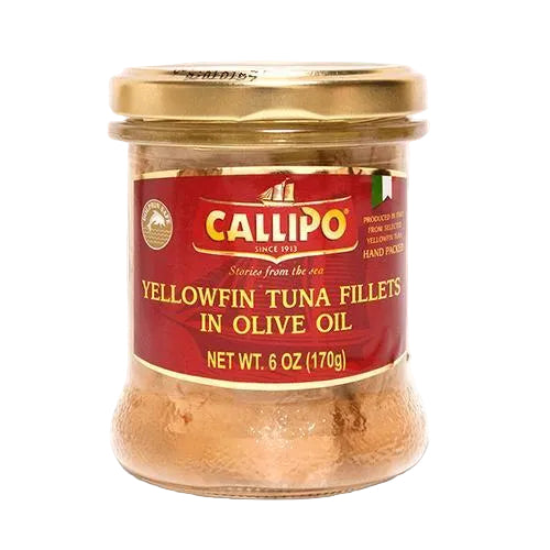 Callipo Yellowfin Tuna in Olive Oil Glass Jar 6 oz