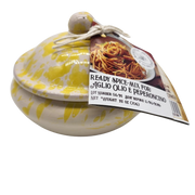 Casarecci di Calabria Ready Spice-Mix For Aglio Olio and Peperoncino in a Hand Made Italian Majolica vase 2.1 oz