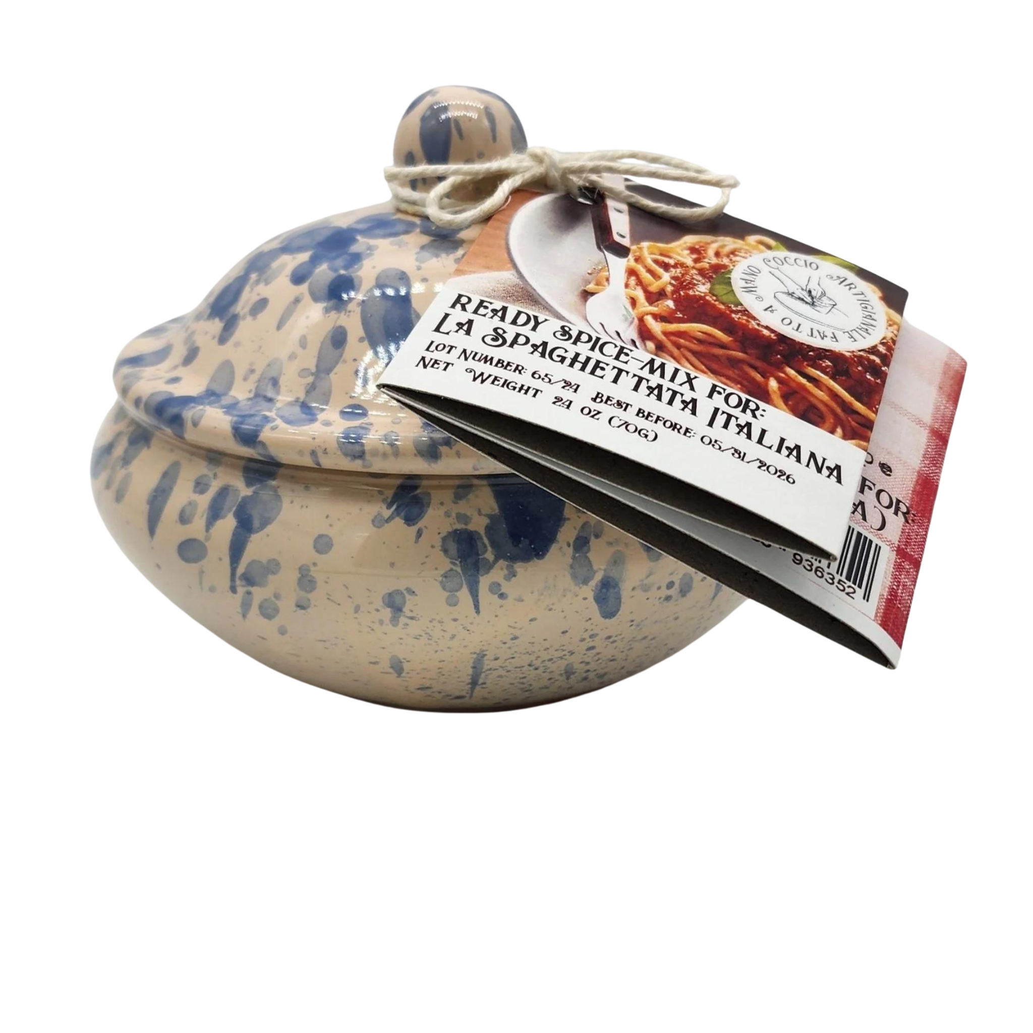 Casarecci di Calabria La Spaghettata Mix Spices in a Hand Made Italian Majolica vase 2.1 oz