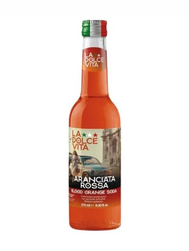 Italian Aranciata Rossa Blood Orange Soda by La Dolce Vita, 9.3 fl oz (275 ml)