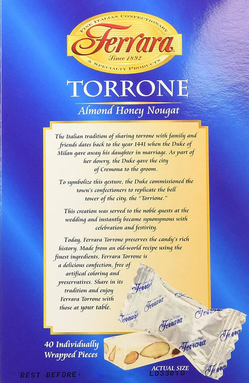 Ferrara Almond Honey Torrone, 40 Piece, 16.9 oz