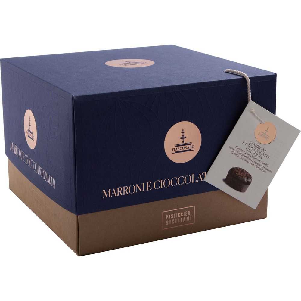 Fiasconaro Chestnuts & Gianduia Chocolate Panettone, 2.2 lb (1 kg)