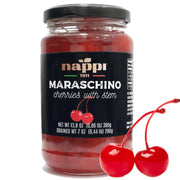 Nappi Maraschino Cherries with Stem, 13.8 oz