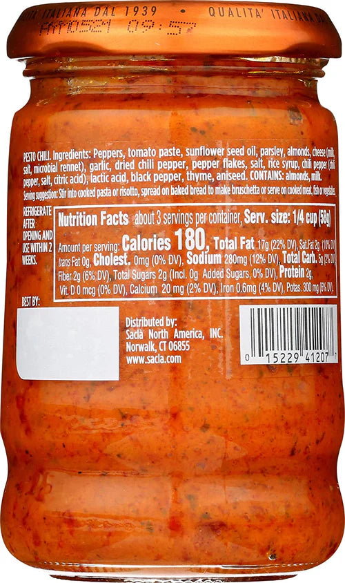 Sacla Chili Pesto, 10 oz