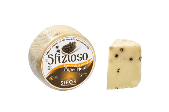 Primo Sale Sicilian Pecorino Pepato With Black Pepper - 14 ounces - [Premium Italian Food at Home ]