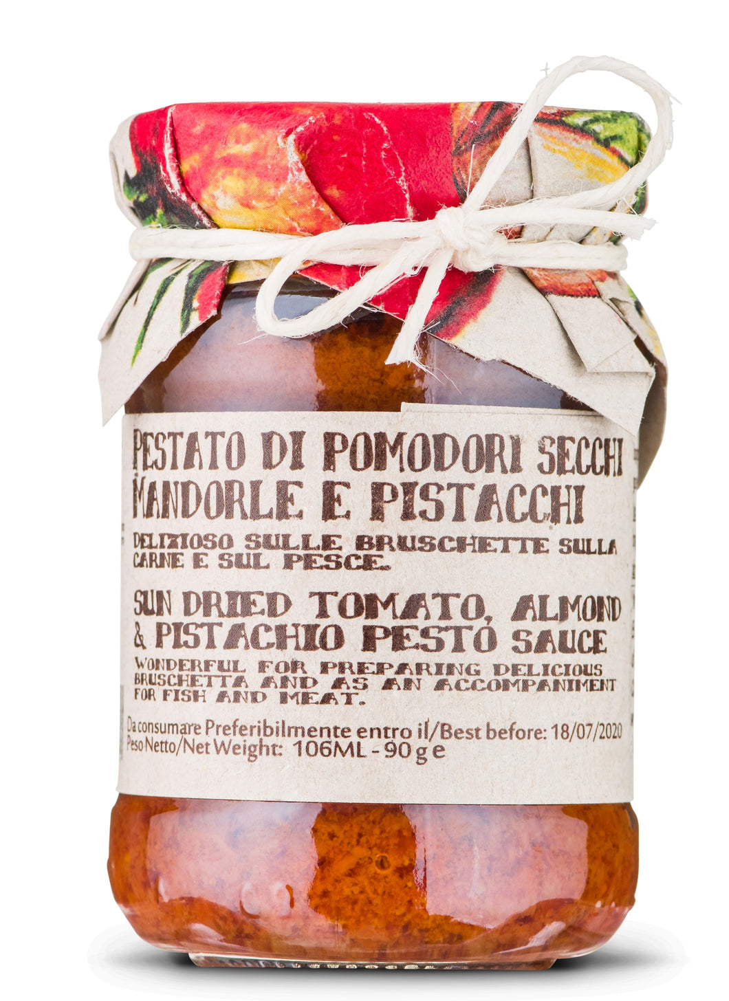 Casarecci di Calabria Sun Dried Tomato Almond Pistachio Pesto Sauce  6.3 OZ