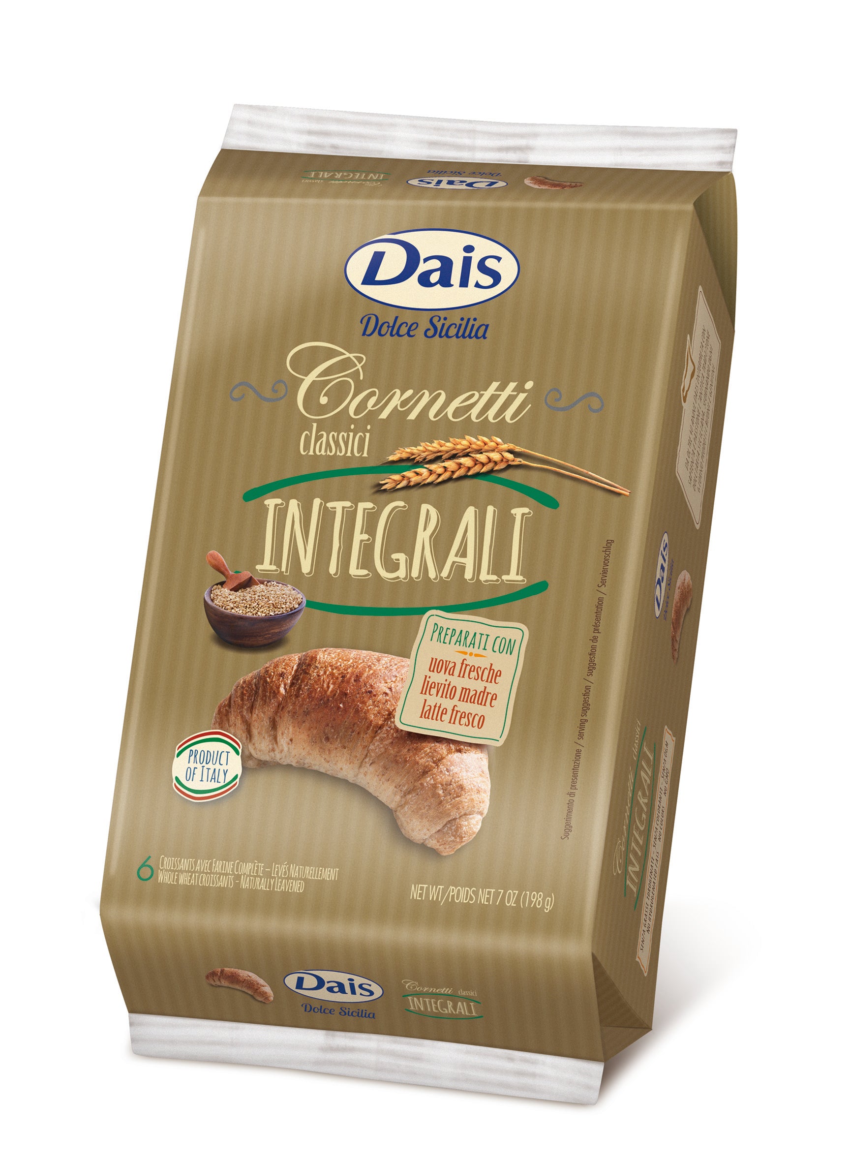 Dais Whole Wheat Croissants Cornetti 6x45gr/270gr