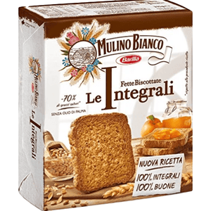Whole Wheat Rusks Fette Biscottate Italian Toast by Mulino Bianco - 11 oz. - [Premium Italian Food at Home ]