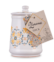 Dried Italian Lemon in a Hand Made Italian Majolica Jar by Casarecci di Calabria - 1 oz