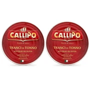 Solid Light Tuna Fish in Olive Oil (2 cans x 5.6 oz) by Callipo - 11.2 oz - [Premium Italian Food at Home ]