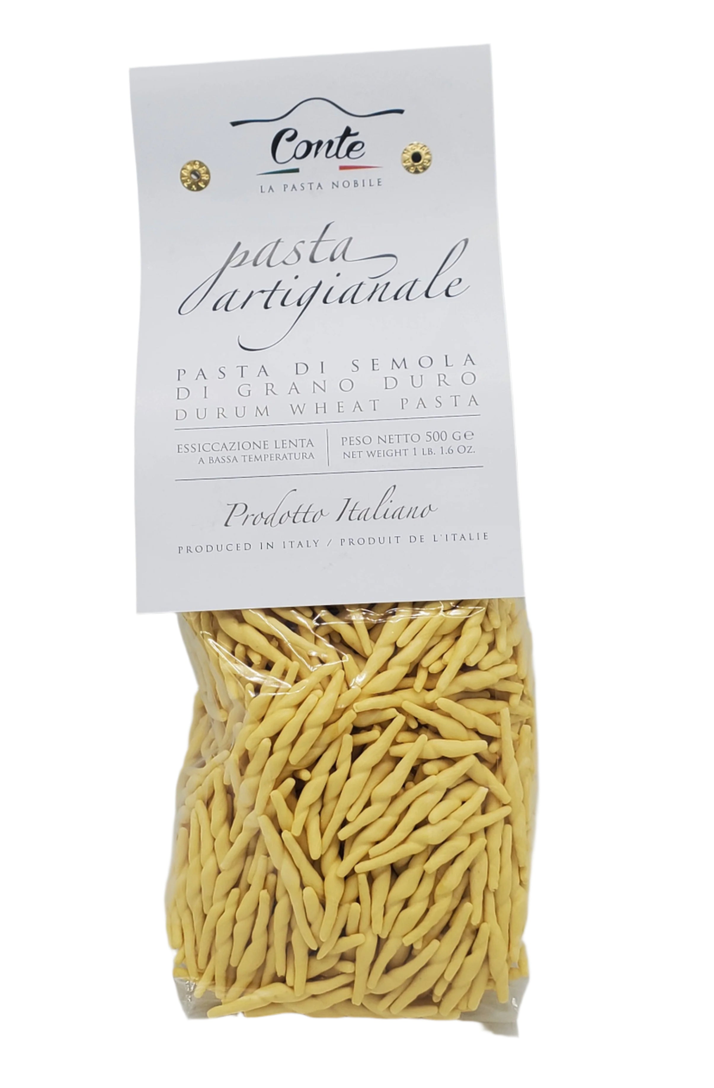 Pastificio Conte Artisanal Trofie Pasta 100% Durum Wheat Pasta - 500 gr