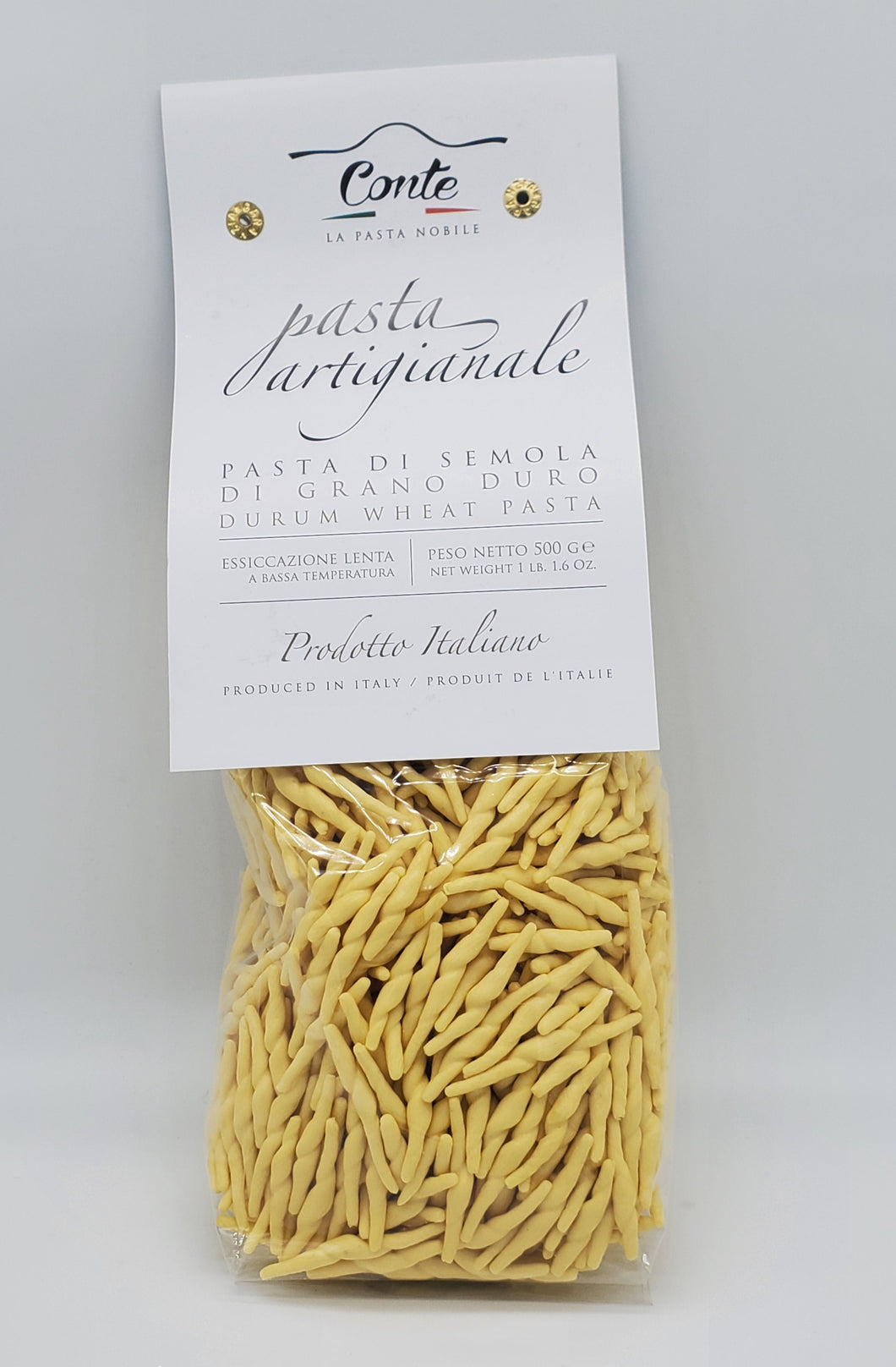 Pastificio Conte Artisanal Trofie Pasta 100% Durum Wheat Pasta - 500 gr