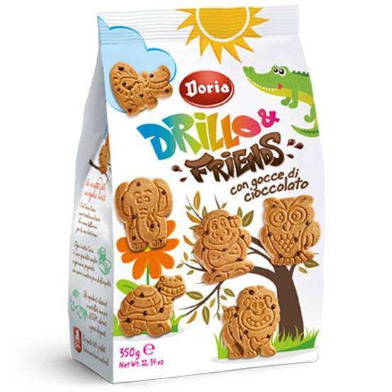 Drillo and Friends with Chocolate Chips - by Doria 12.3 oz - [Premium Italian Food at Home ]