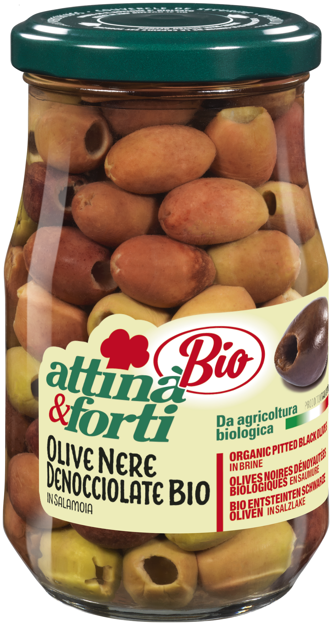 Attina Organic Calabrian Black Olives in Brine 10.5 oz