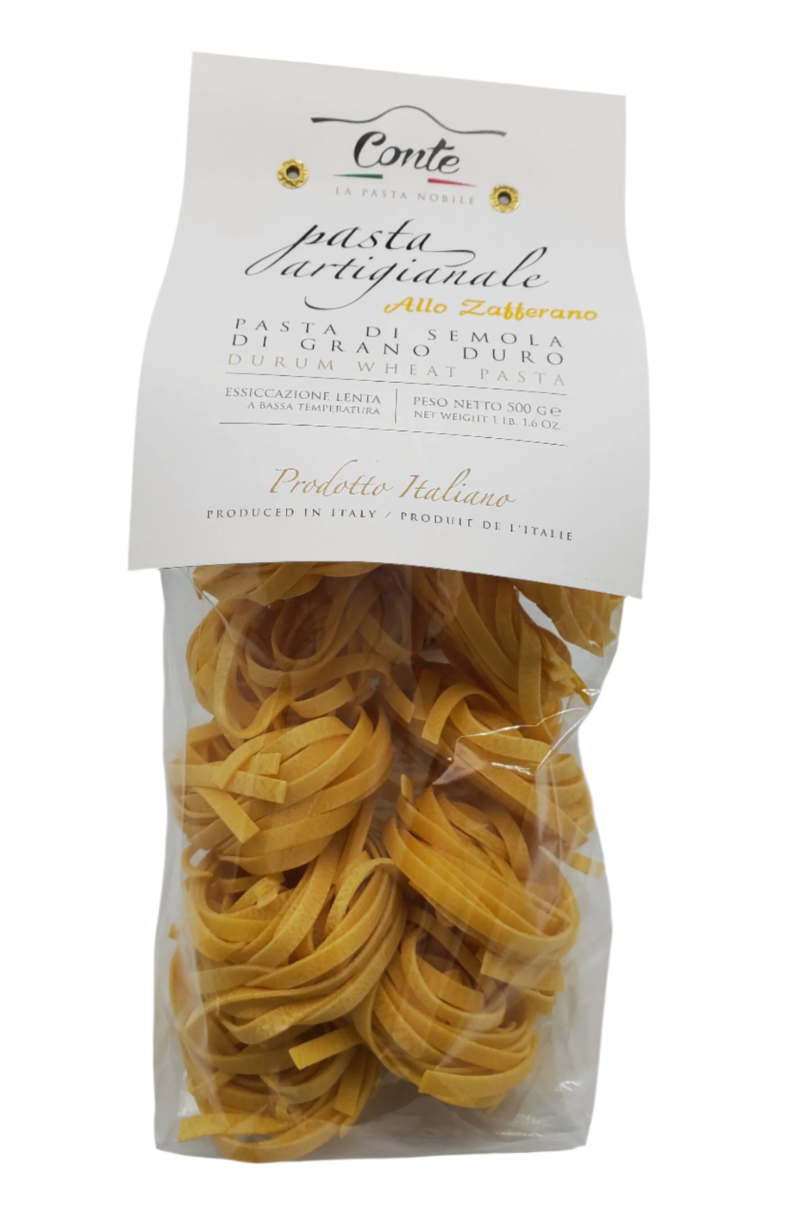 Pastificio Conte Artisanal Saffon Tagliatelle Pasta 100% Durum Wheat Pasta - 500 gr
