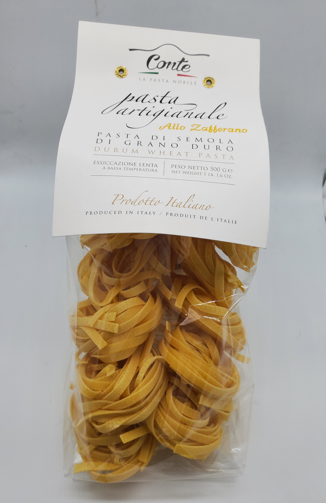 Pastificio Conte Artisanal Saffon Tagliatelle Pasta 100% Durum Wheat Pasta - 500 gr