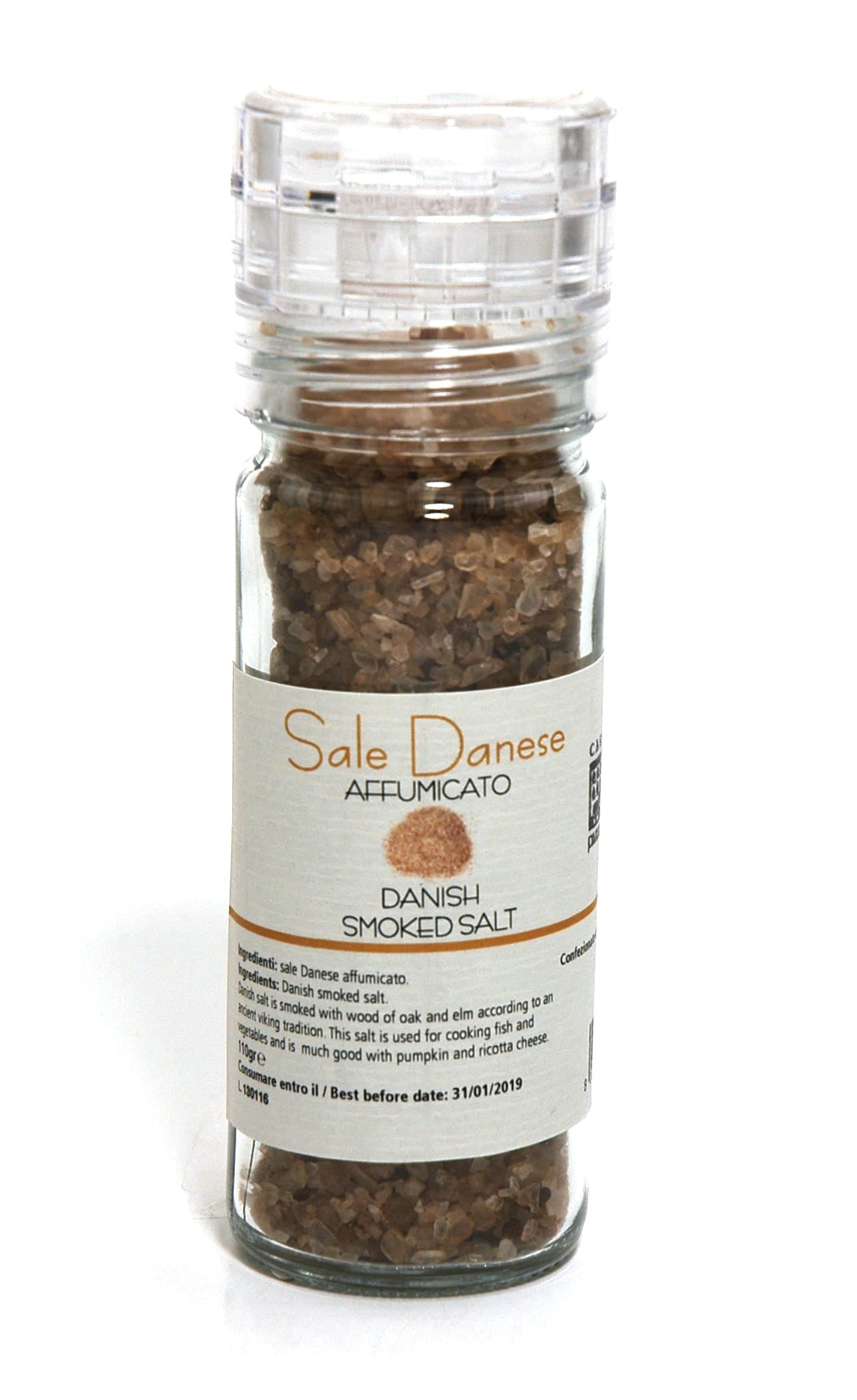 Danish Smoked Salt Grinder, by Casale Paradiso 110 gr