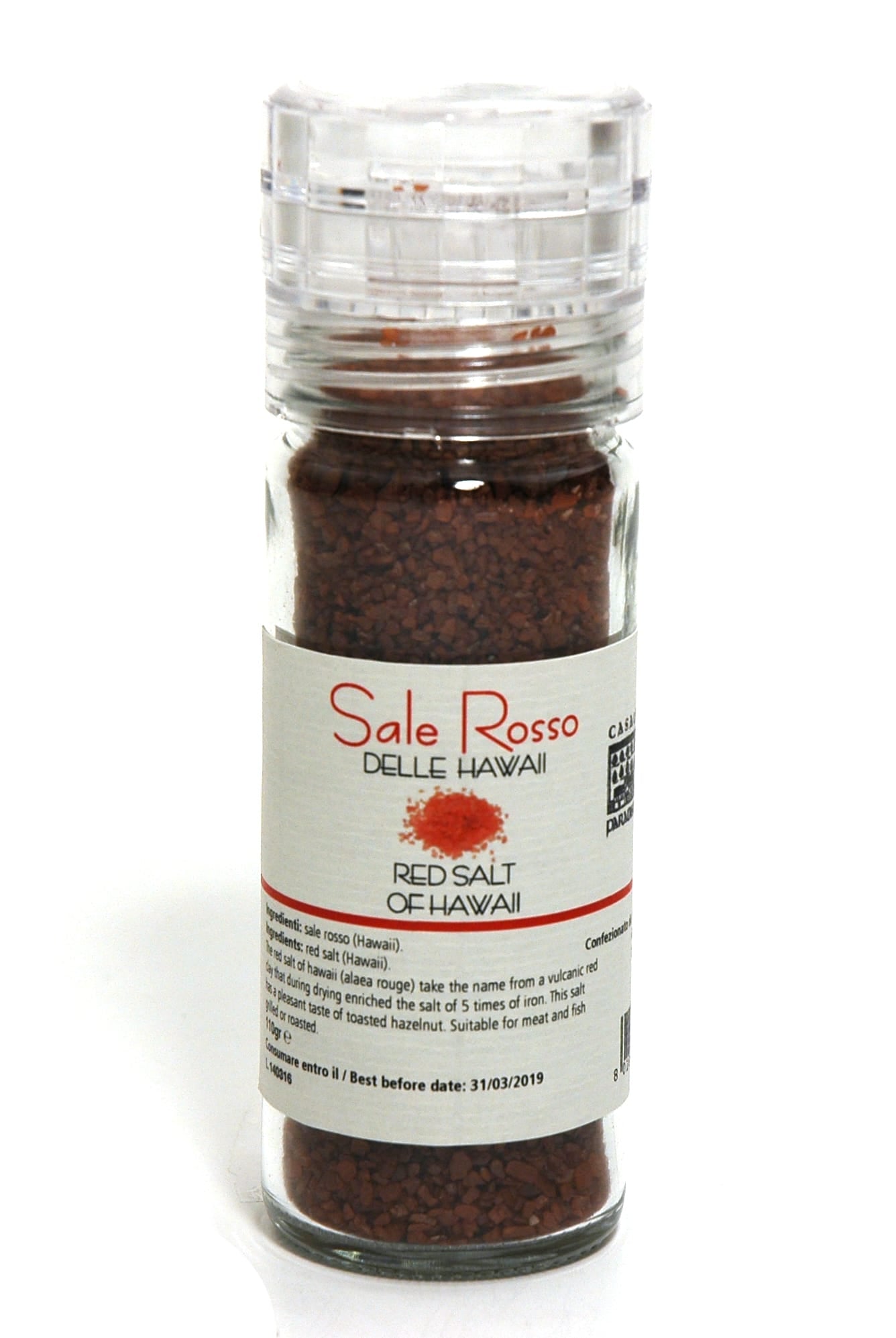 Hawaiian Red Salt Grinder, by Casale Paradiso 110 gr