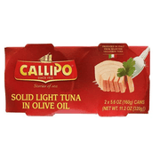 Solid Light Tuna Fish in Olive Oil (2 cans x 5.6 oz) by Callipo - 11.2 oz - [Premium Italian Food at Home ]