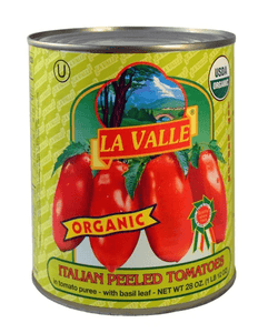 Organic Italian Peeled Tomatoes - by La Valle 28.oz - [Premium Italian Food at Home ]