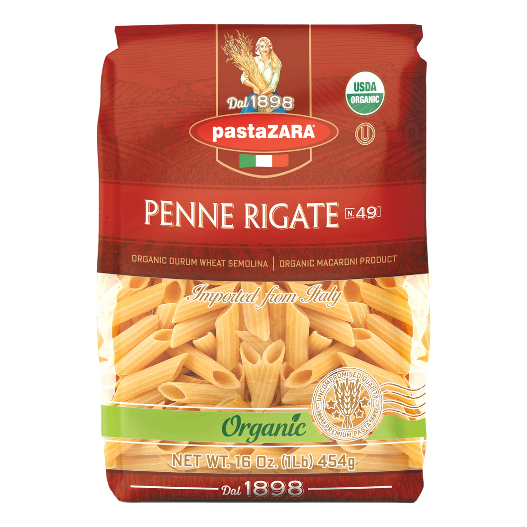 Organic Penne Rigate Pasta from Italy by Zara no. 49 - 1 lb