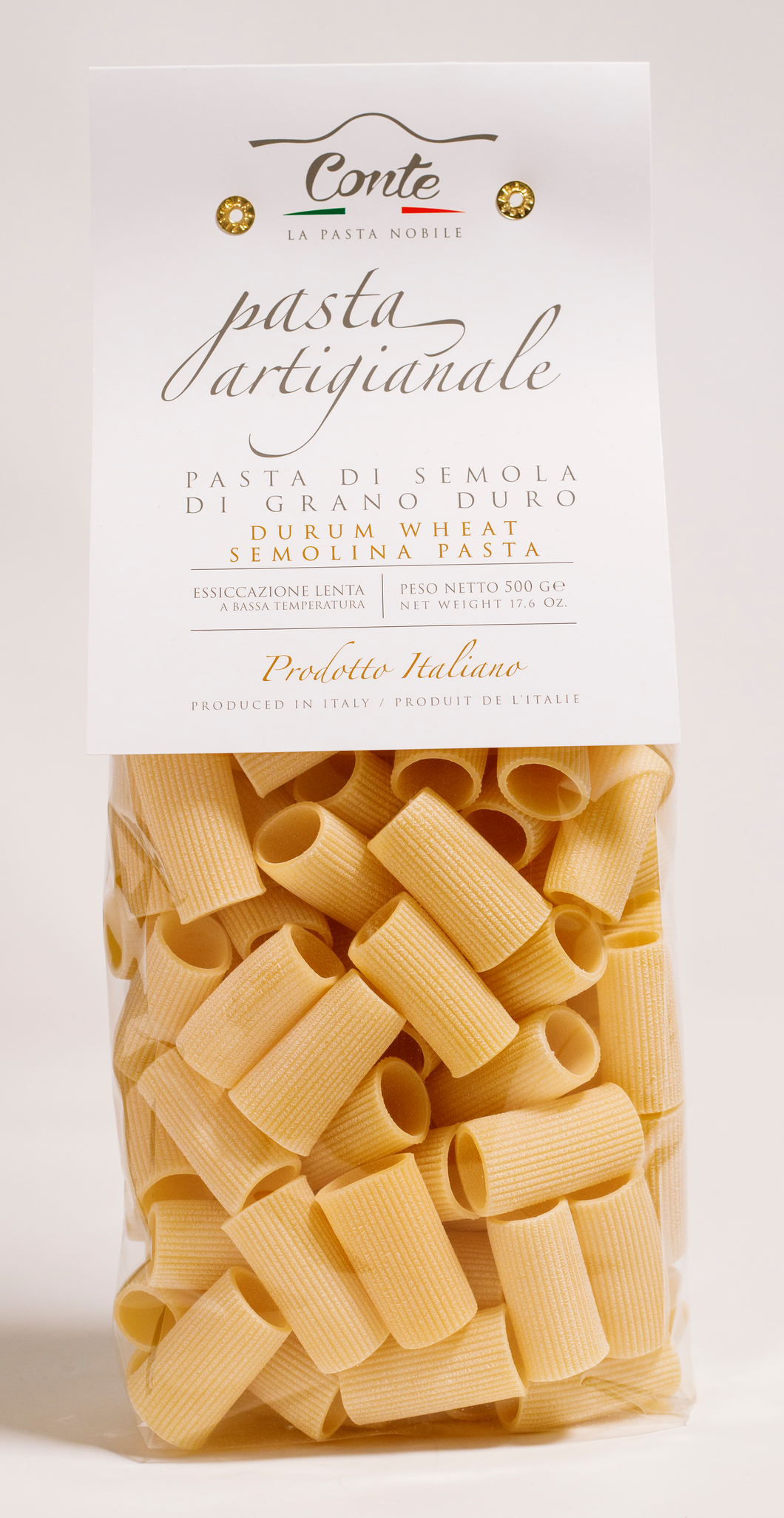 Pastificio Conte Artisanal Rigatoni Pasta 100% Durum Wheat - 500gr