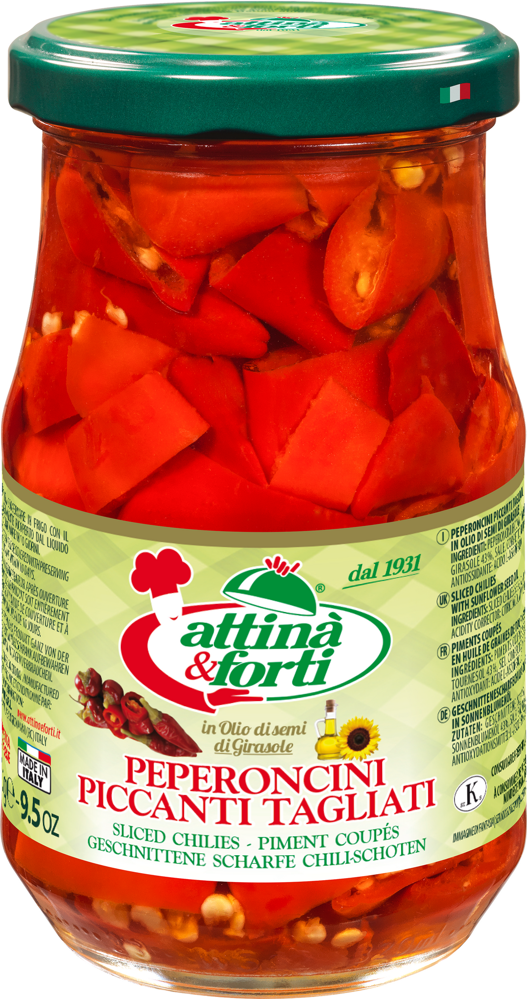 Sliced Hot Chili Pepper, by Attina 9.5 oz