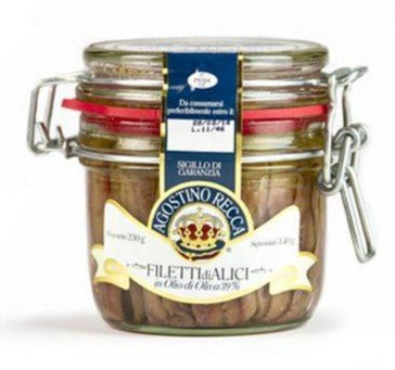 Anchovies Fillets in Olive Oil Jar - by Agostino Recca 8.1 oz