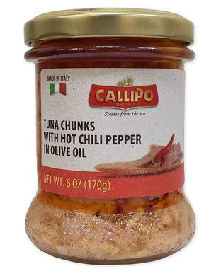 Tuna in Olive Oil with Hot Chili Pepper by Callipo - 6 oz - [Premium Italian Food at Home ]