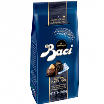 Baci Extra Dark Chocolate (70%) Truffle with Hazelnuts by Perugina - 4.4 oz