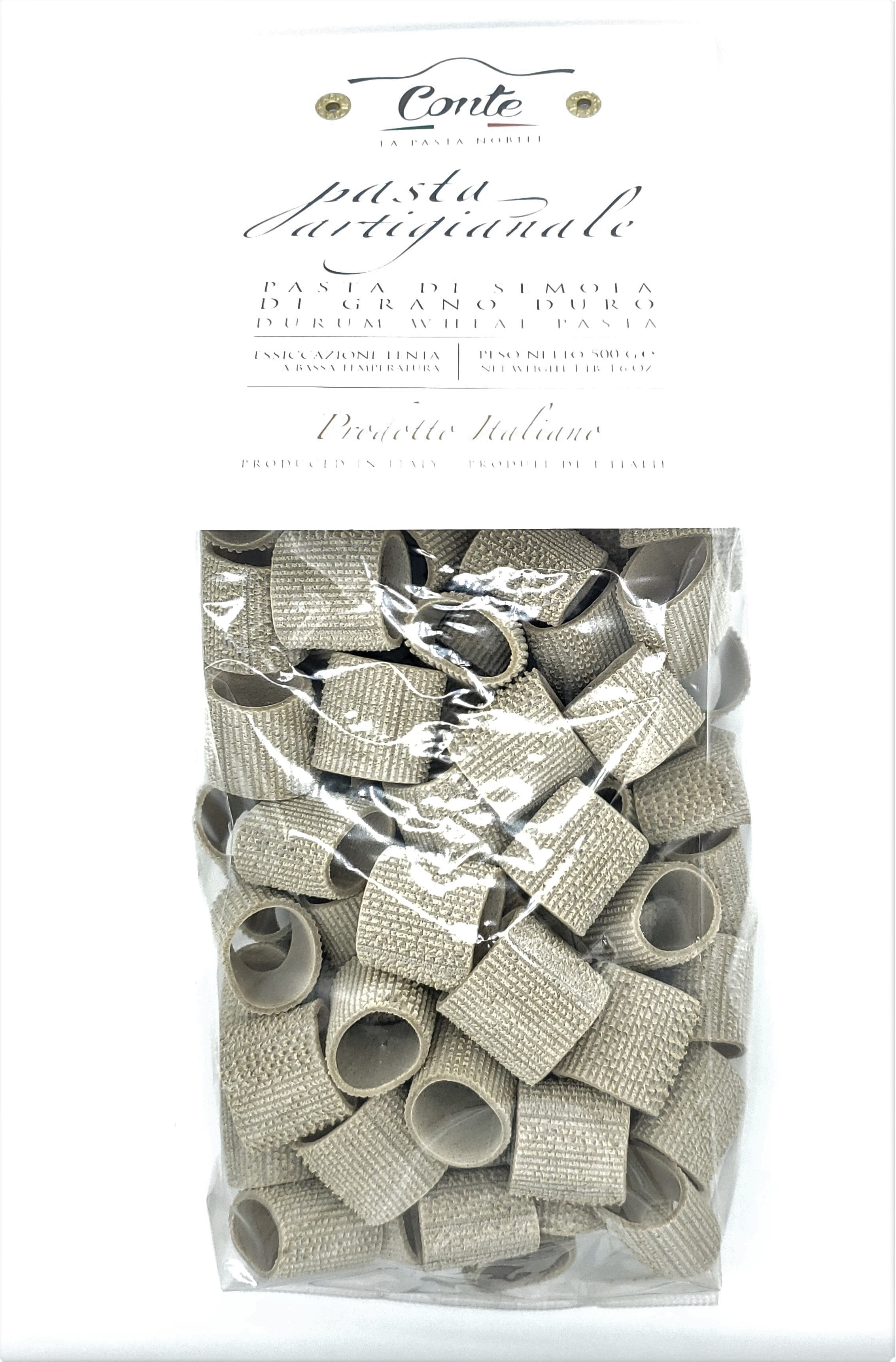 Pastificio Conte Artisanal Mezze Maniche Oregano  Pasta 100% Durum Wheat- 500gr