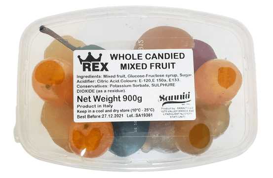 Whole Candied Mixed Fruit ,by Rex  2 lbs - [Premium Italian Food at Home ]
