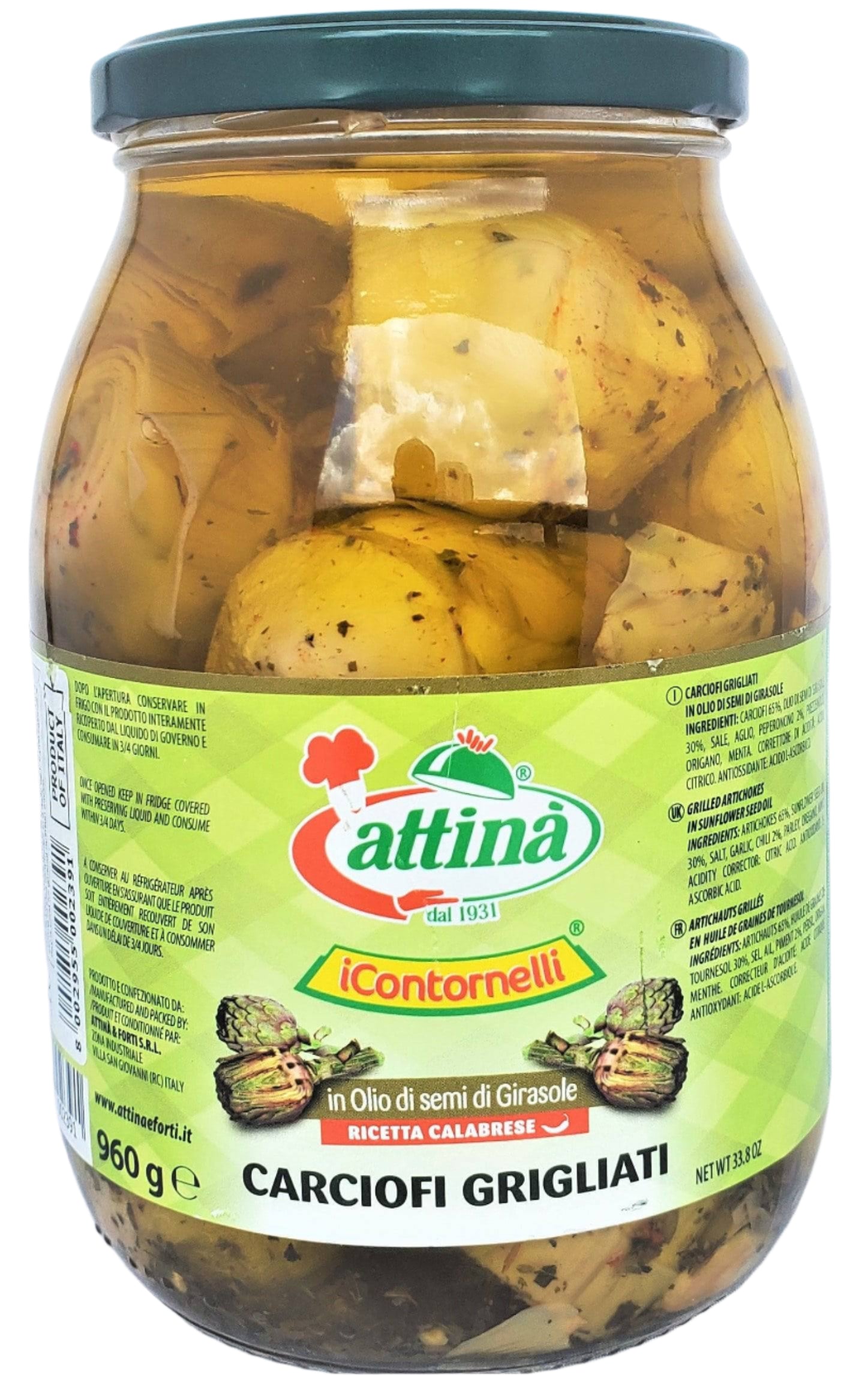 Grilled  Artichokes I Contornelli by Attina' 33.8oz - [Premium Italian Food at Home ]