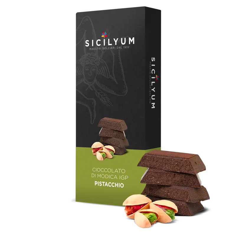 Sicilyum IGP Modica Chocolate with Pistacchio 2.65 oz