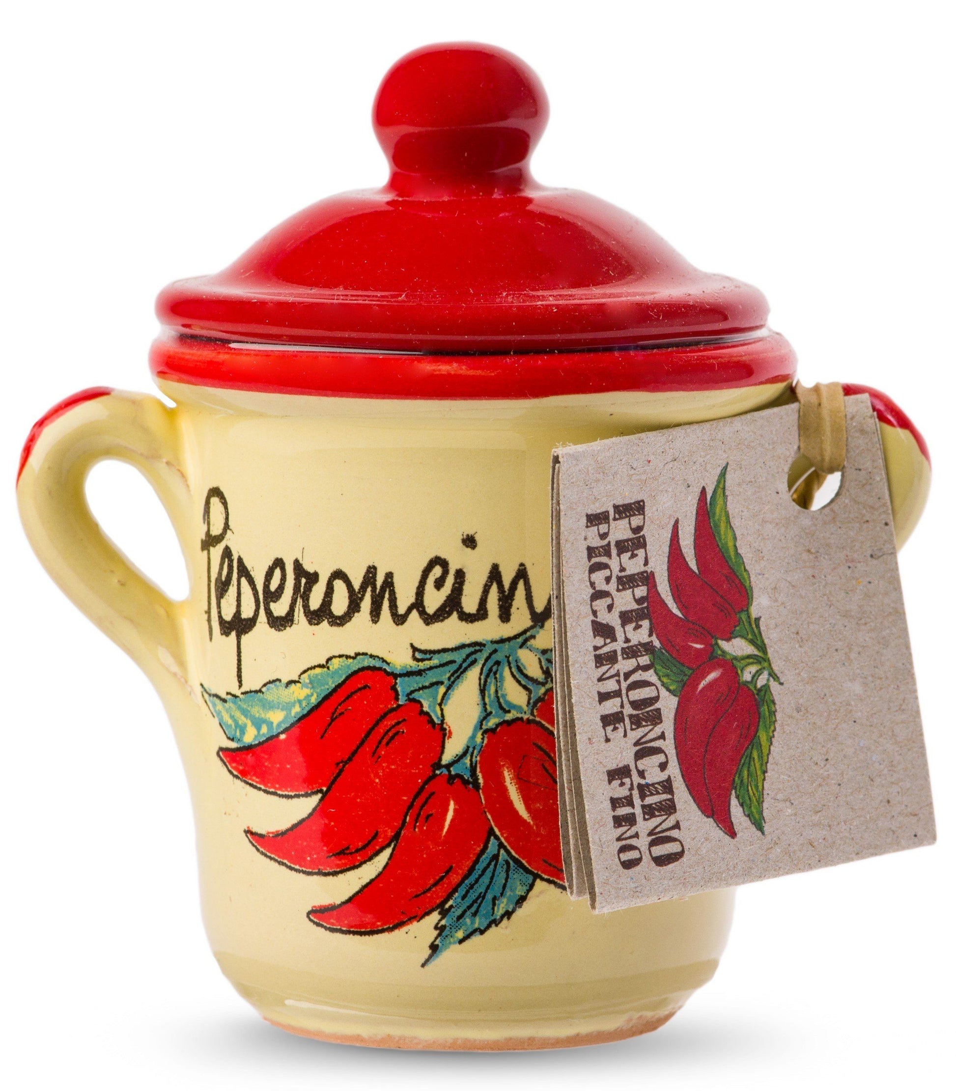 Dried Italian Hot Chili Pepper in a little Terracotta Crock by Casarecci di Calabria - 0.17 oz TERRACOTTA CROCK PREMIUM ITALIAN FOOD AT HOME 